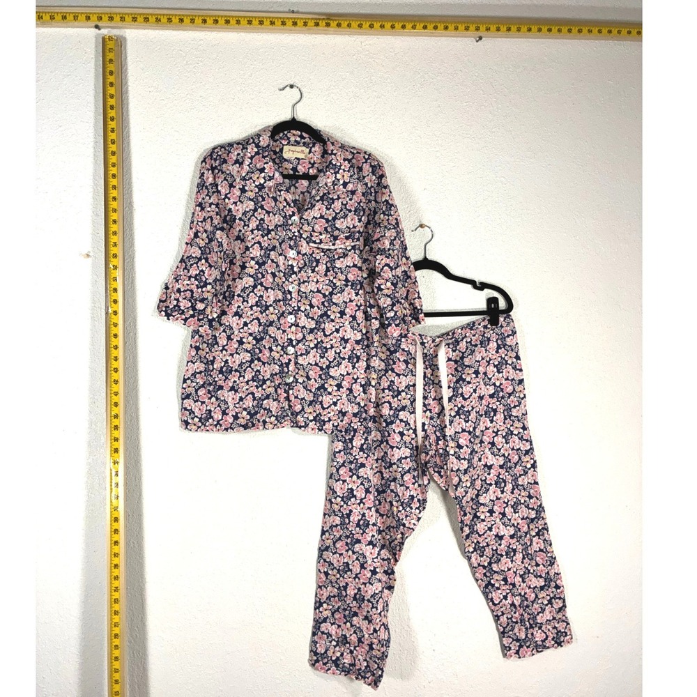 Floral Pink and Navy Women's Pajama Set